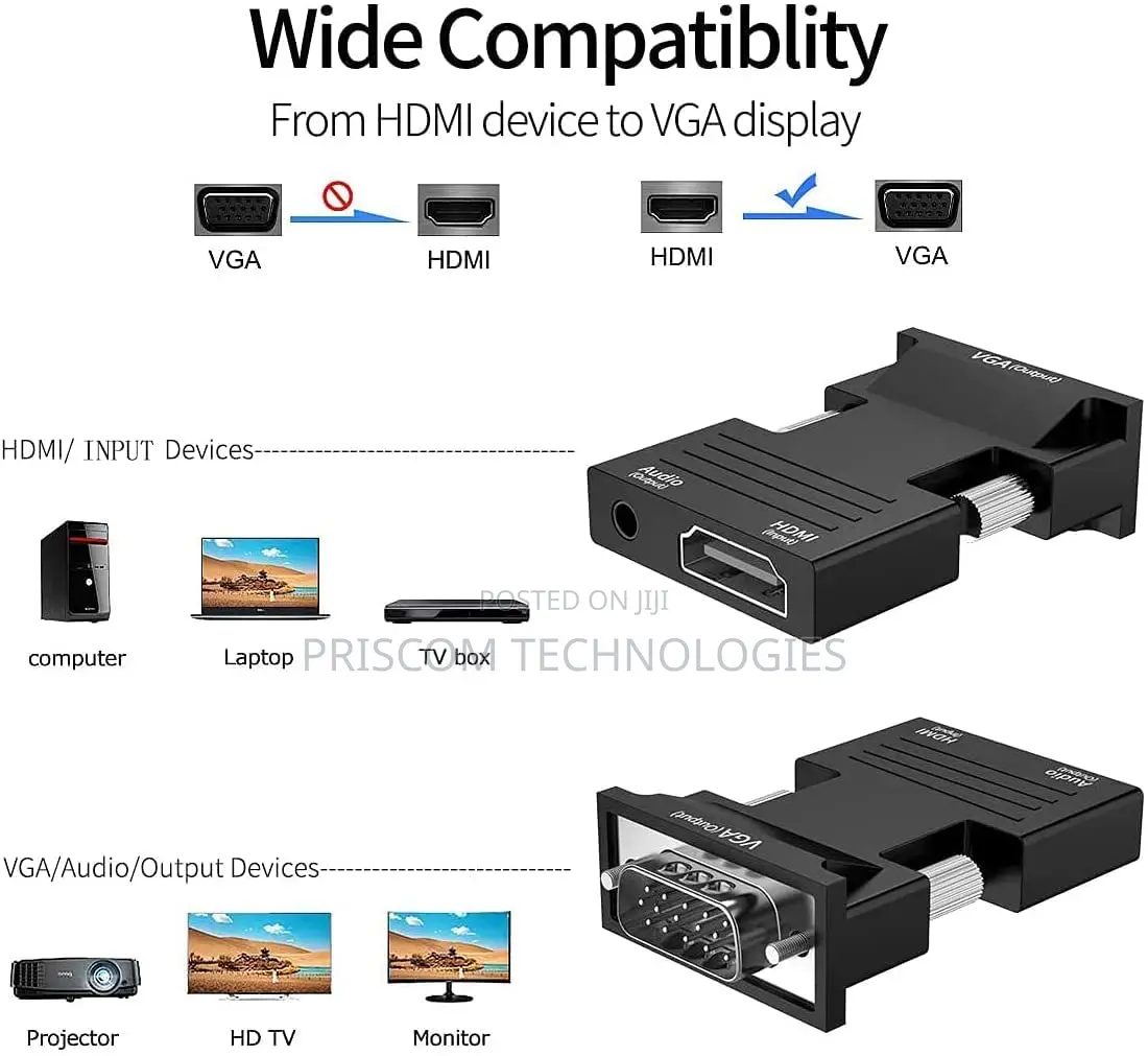 1080p Hdmi to Vga Converter (Female Hdmi In, Male Vga Out)