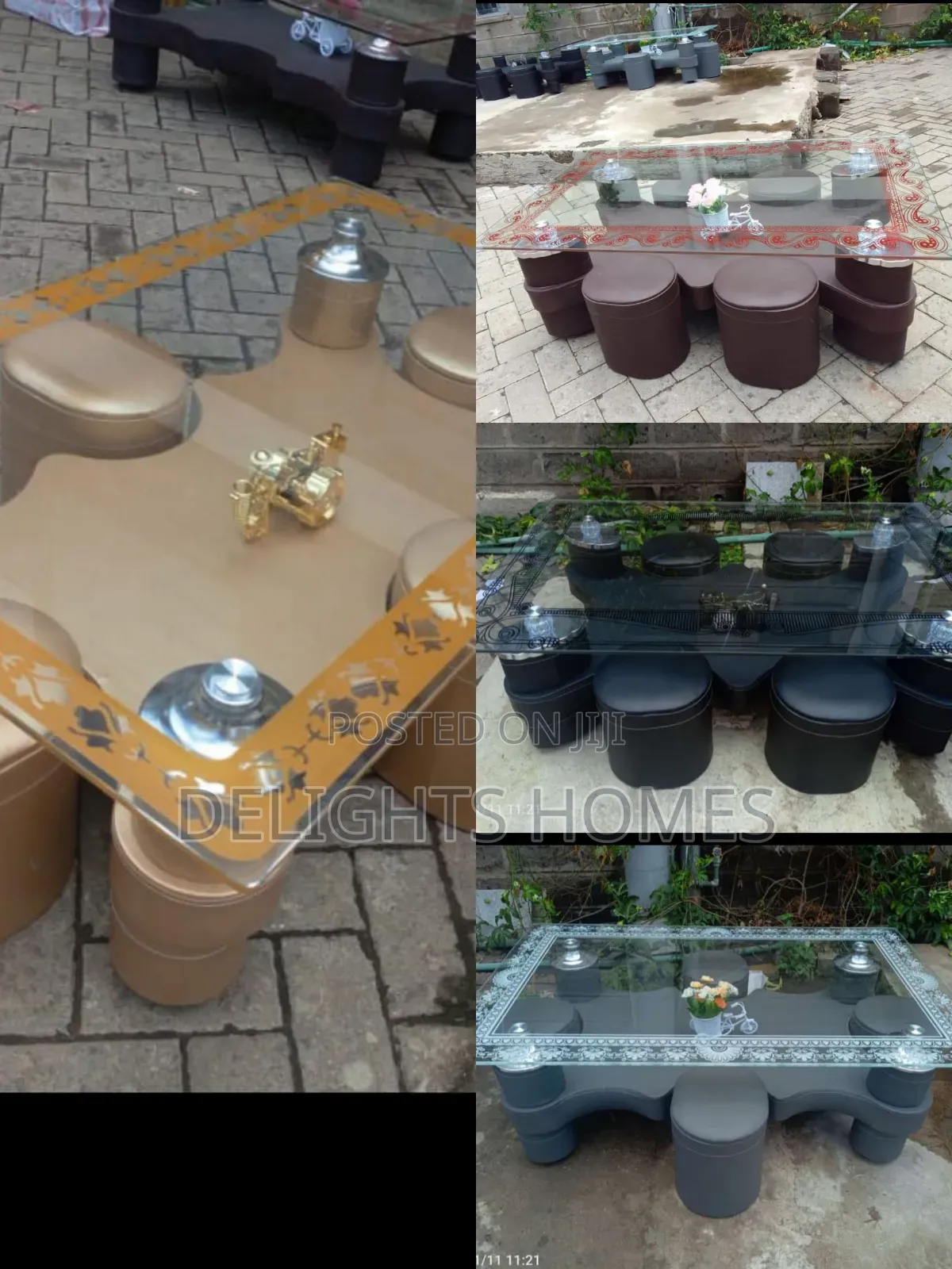 Glass Table With Stools