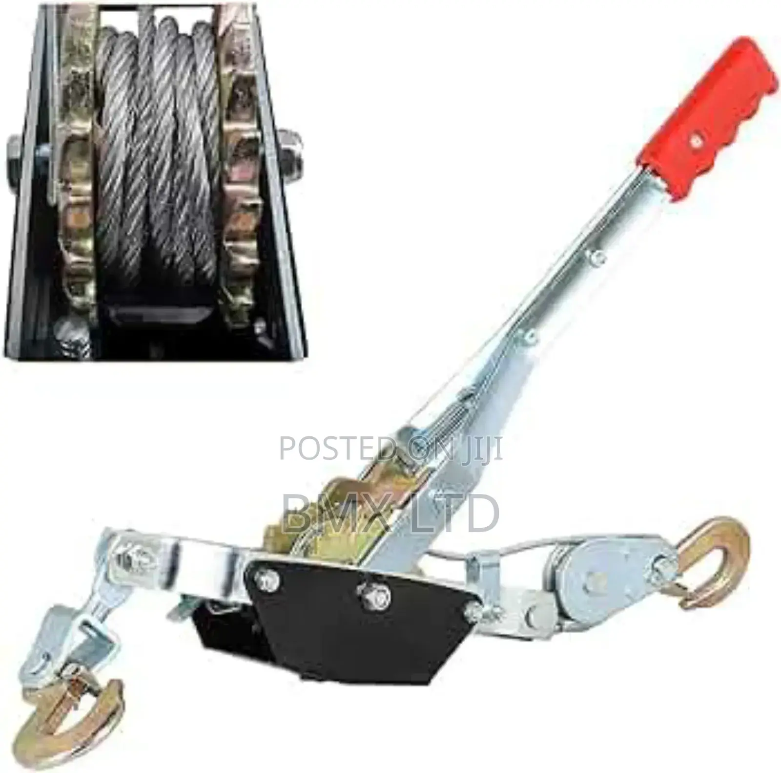 Hand Cable Puller,2 Hook Steel Cable Dual Gear