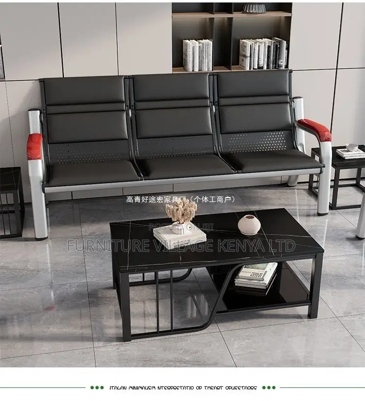Office Sofa: 5-Seater Waiting Room Sofa Set-Steel Frame