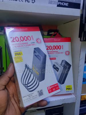 20000 Mah Black Power Bank 4 Attached Cables 2 Torches