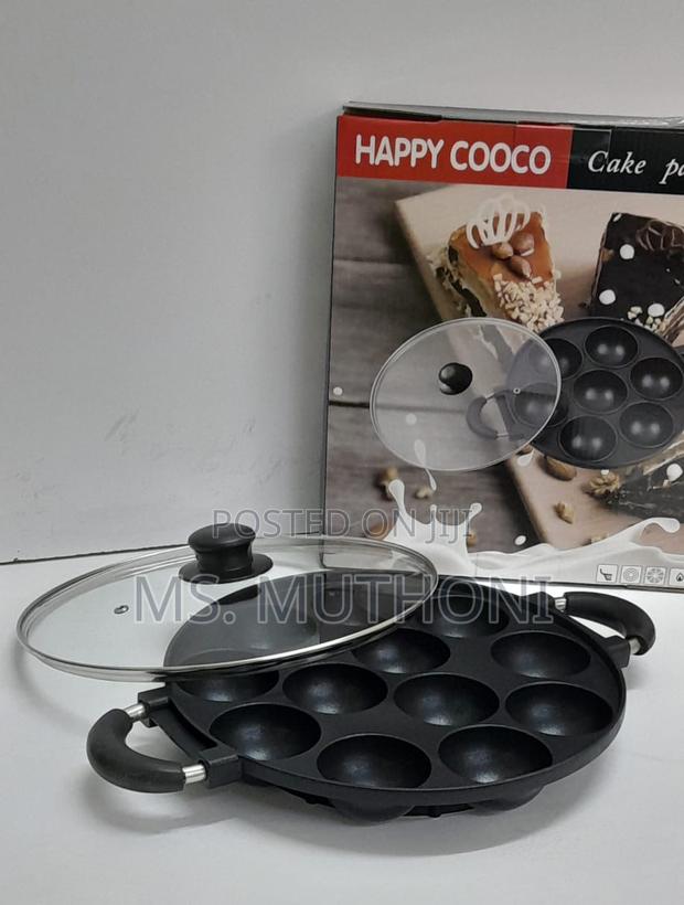 12holes Non Stick Round Vitumbua Pan With a Lid