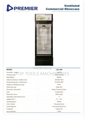 Premier Showcase Chiller Fridge 288l