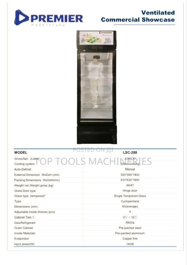 Premier Showcase Chiller Fridge 288l