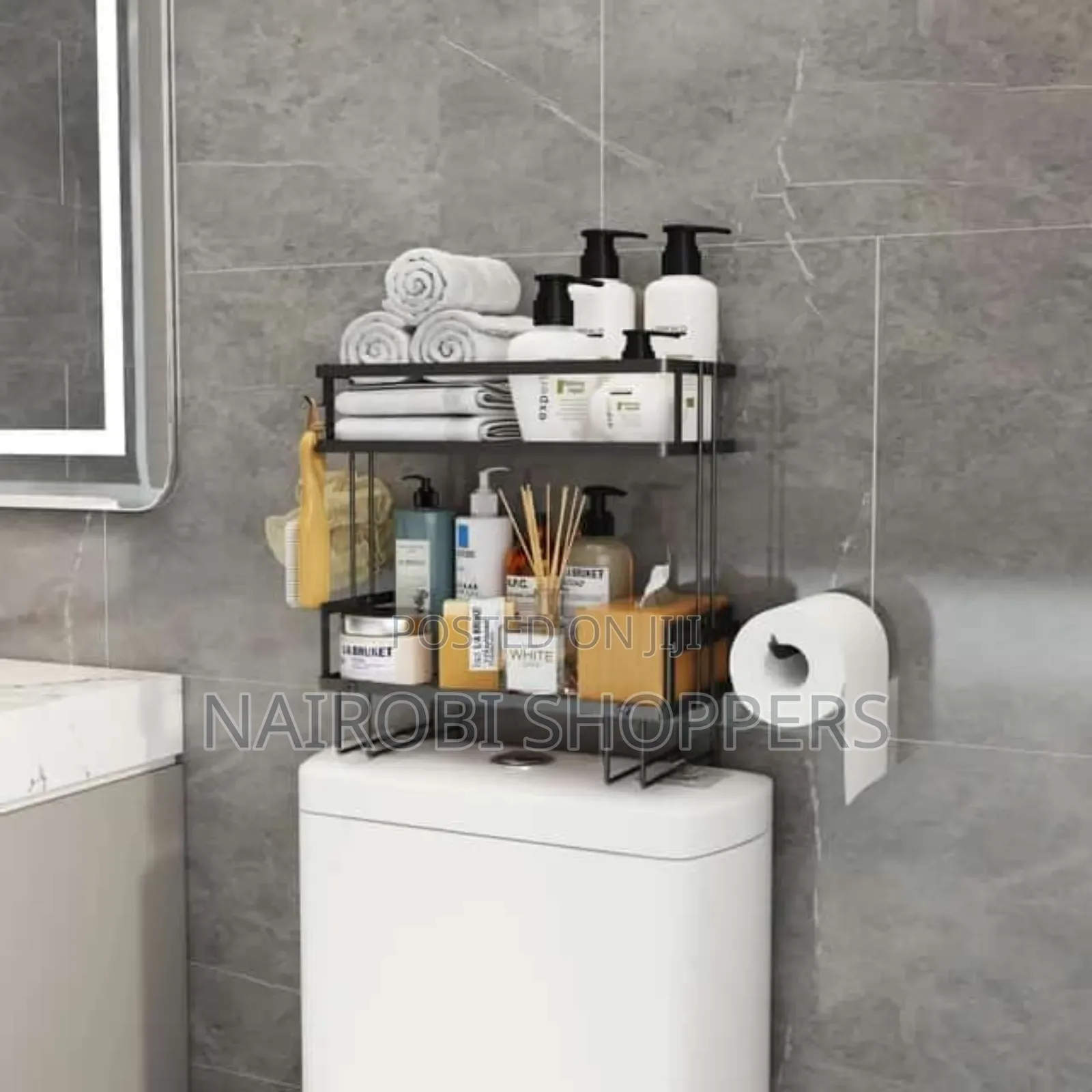 Bathroom Rack With a Tissue Holder