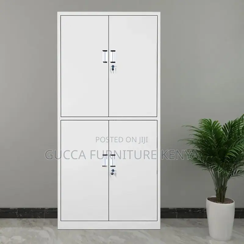 Office Cabinet:Metallic Modern Storage Unit Lockable 4-Door