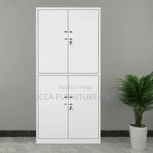 Office Cabinet:Metallic Modern Storage Unit Lockable 4-Door