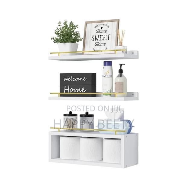 Solid Pine Wood Bathroom Floating Shelves - thumbnail 2
