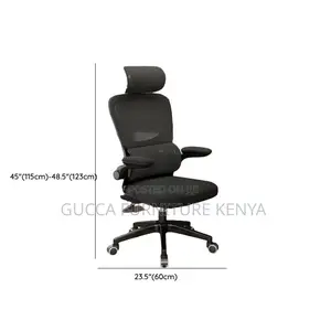 Office Chair; Adjustable Flip-Up Armrest Orthopedic Chair