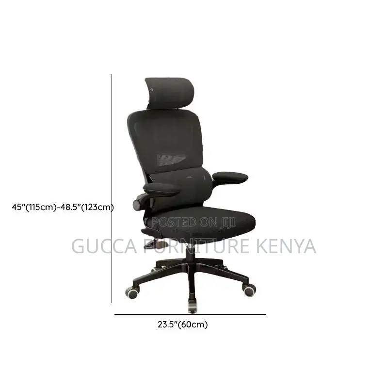 Office Chair; Adjustable Flip-Up Armrest Orthopedic Chair