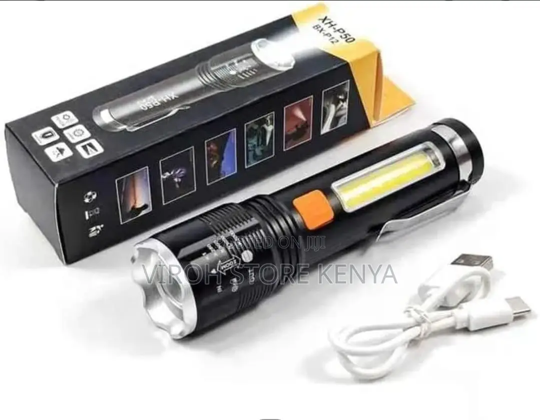 Led Torch P50 Rechargeable Metallic Waterproof Usb Type-C