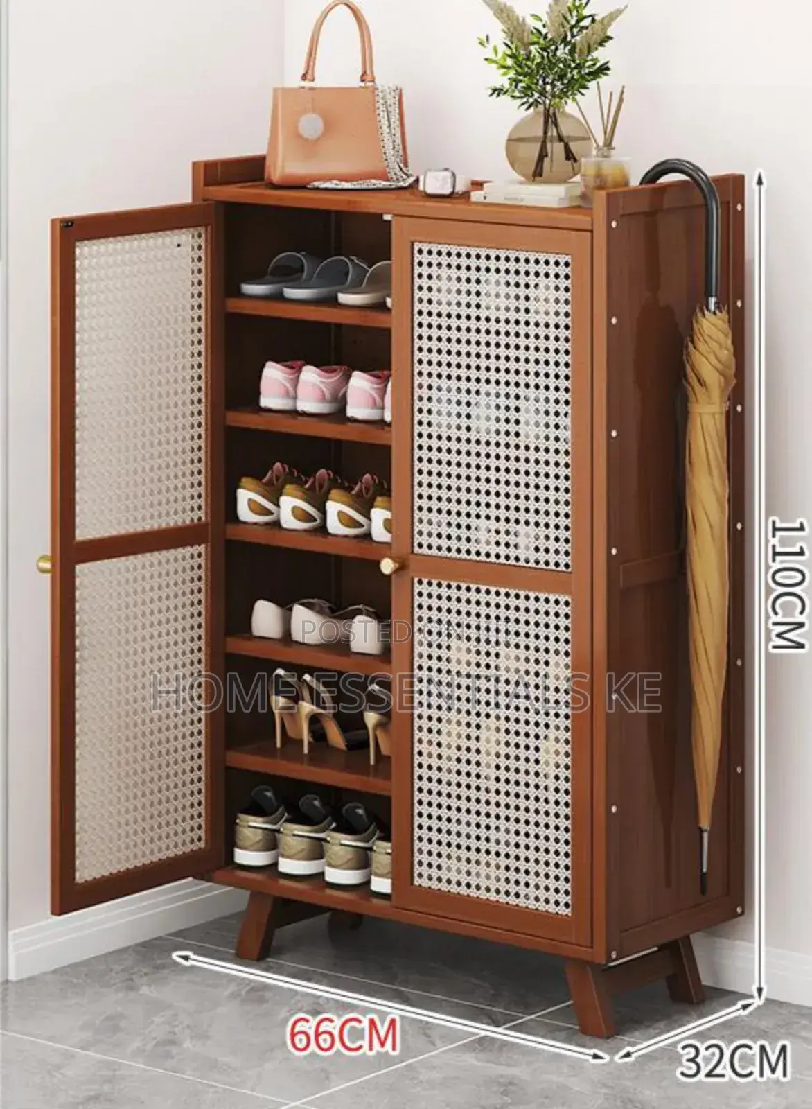 Wooden Bamboo Shoe Rack / Storage Cabinet-Black,Brown,Grey *