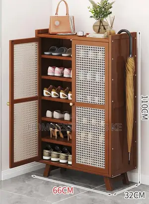 Wooden Bamboo Shoe Rack / Storage Cabinet-Black,Brown,Grey *