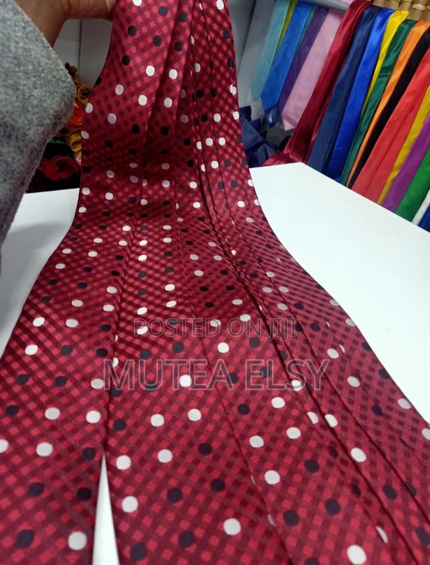 Maroon Polycadot White Black Checked Single Ties - main view