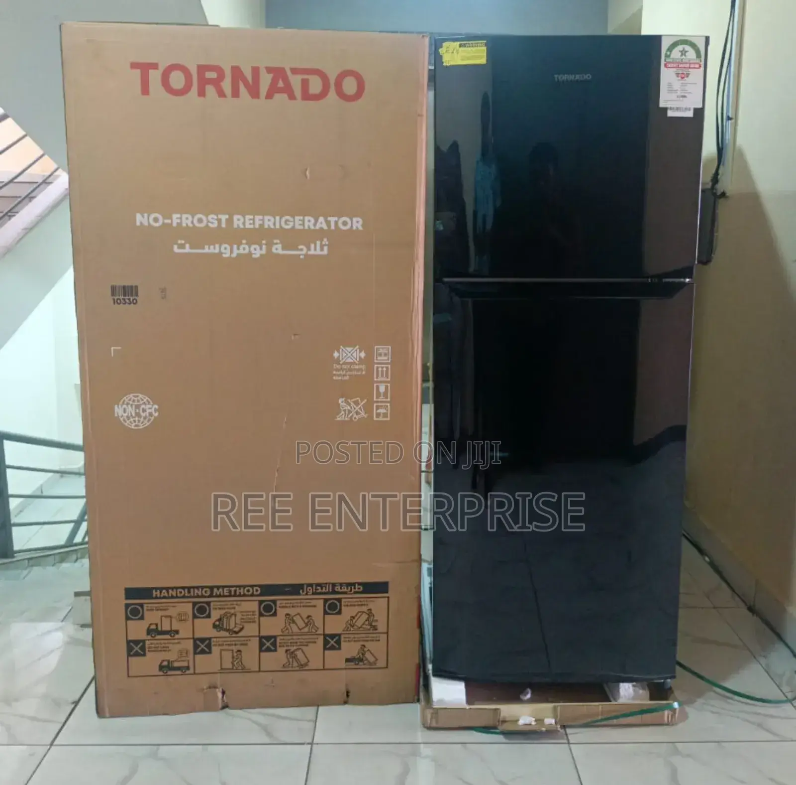 Tornado 304l Double Door Fridge, Total No Frost, Top -