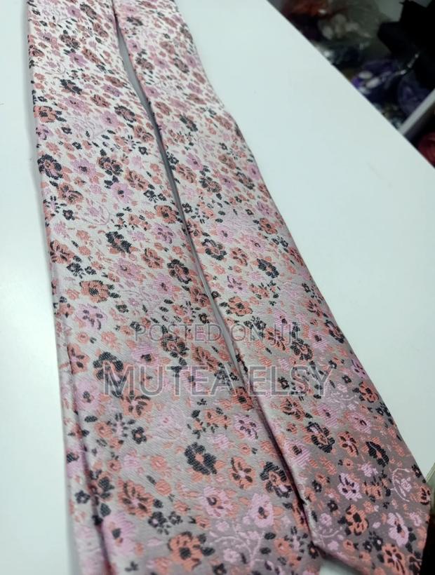 Coral,Peach Black Tea Drop Executive Single Ties - main view