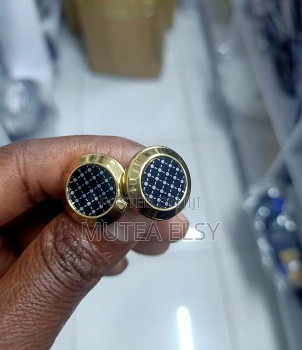 Gold,Black White Checked Executive Cafflings - main view