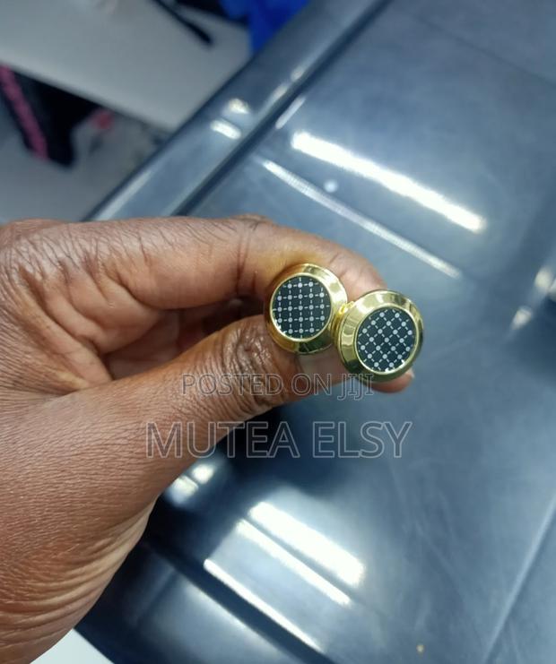 Gold,Black White Checked Executive Cafflings - thumbnail 2