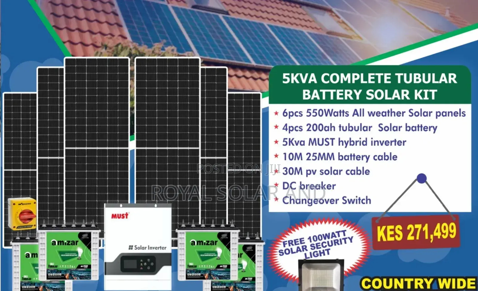 5kw Solar Fullkit With Tubular Batteries Discounted