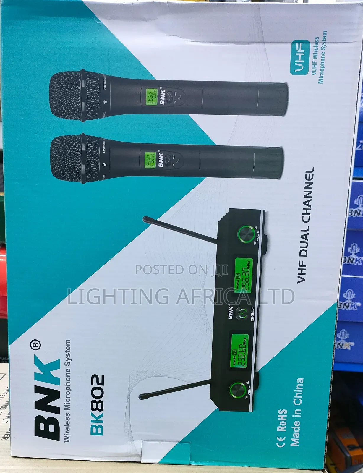 BNK 200m Frequency Dynamic Uhf Wireless Dual Microphone