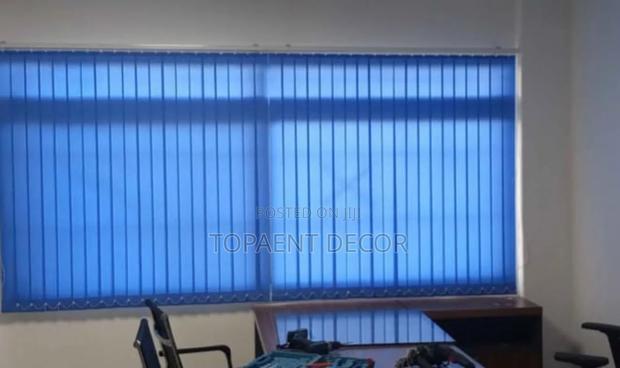Sky Blue Vertical Easy Installation Window Blinds - main view
