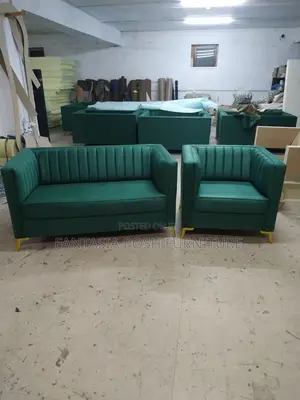 3 Seater Green Velvet Lounge Sofa - Payment on Delivery