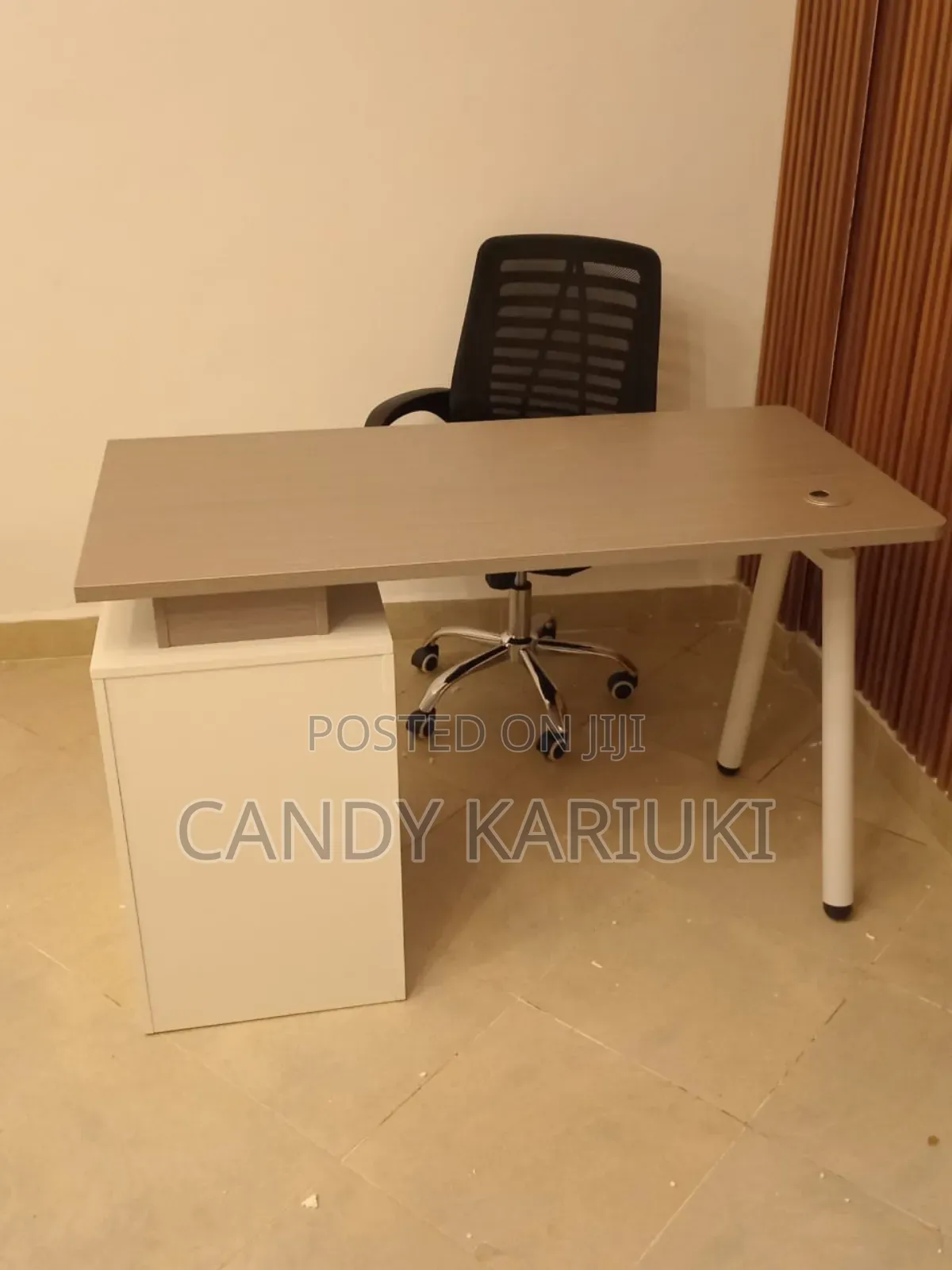 Grey and White1.2m Office Desk