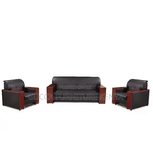 Office Sofa:5-Seater Stylish Timber-Framed Modular Sofa Set