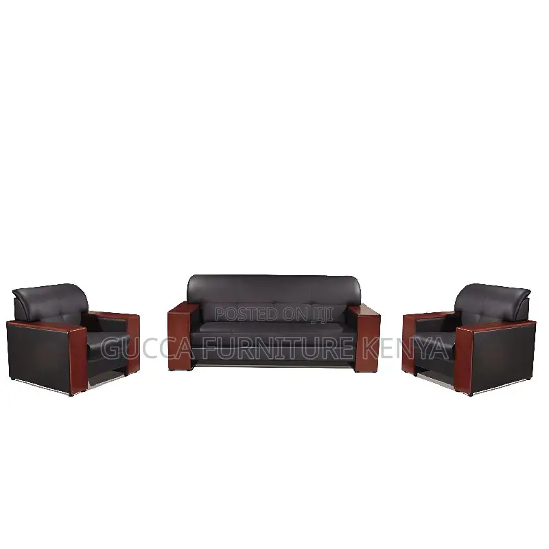 Office Sofa:5-Seater Stylish Timber-Framed Modular Sofa Set