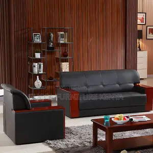 Office Sofa:5-Seater Stylish Timber-Framed Modular Sofa Set