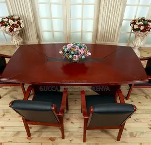 Boardroom Table:2400mm Red Mahogany Spacious Meeting Table
