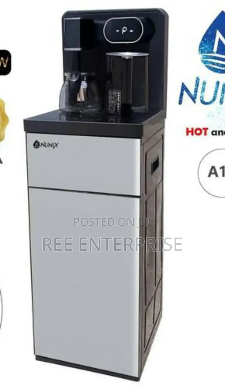 Silver Nunix A1c Bottom Load Hot and Cold Water Dispenser