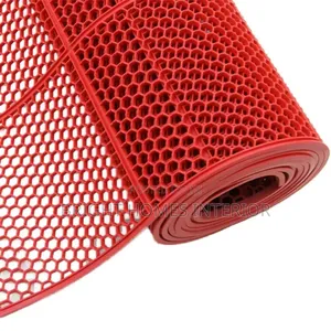 Red Perforated Bathroom Anti Slip Mat