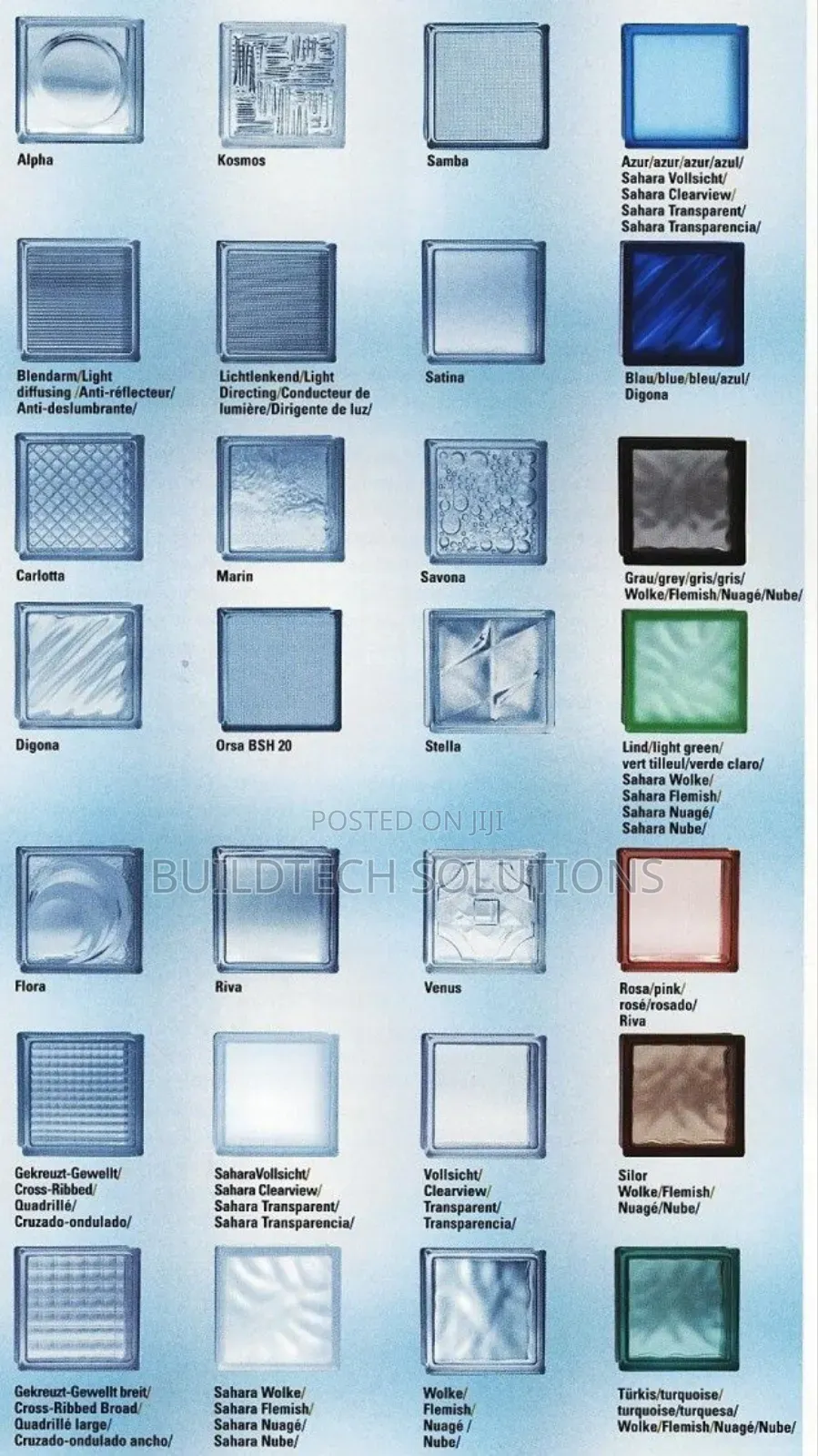 Coloured Frosted Glass Blocks