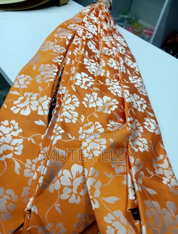 Orange White Floral Executive Single Ties - thumbnail 3