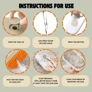Pet Grooming Steam Brush for Dogs Cats, Rechargeable