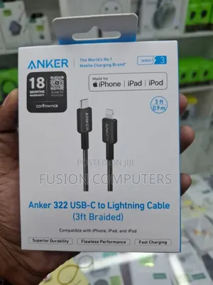 Anker 322 Usb-C to Usb-C 60w Cable (3ft) Braided – White