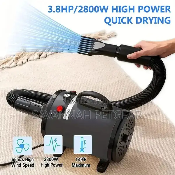 Professional High Velocity Cat Dog Grooming Dryer, Low Noise