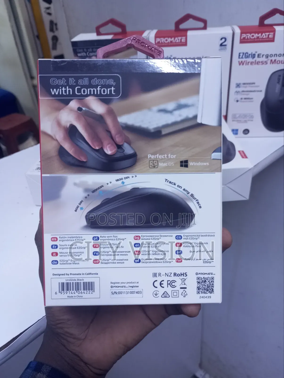 Promate 1600dpi Contoured Wireless Mouse (Cursor