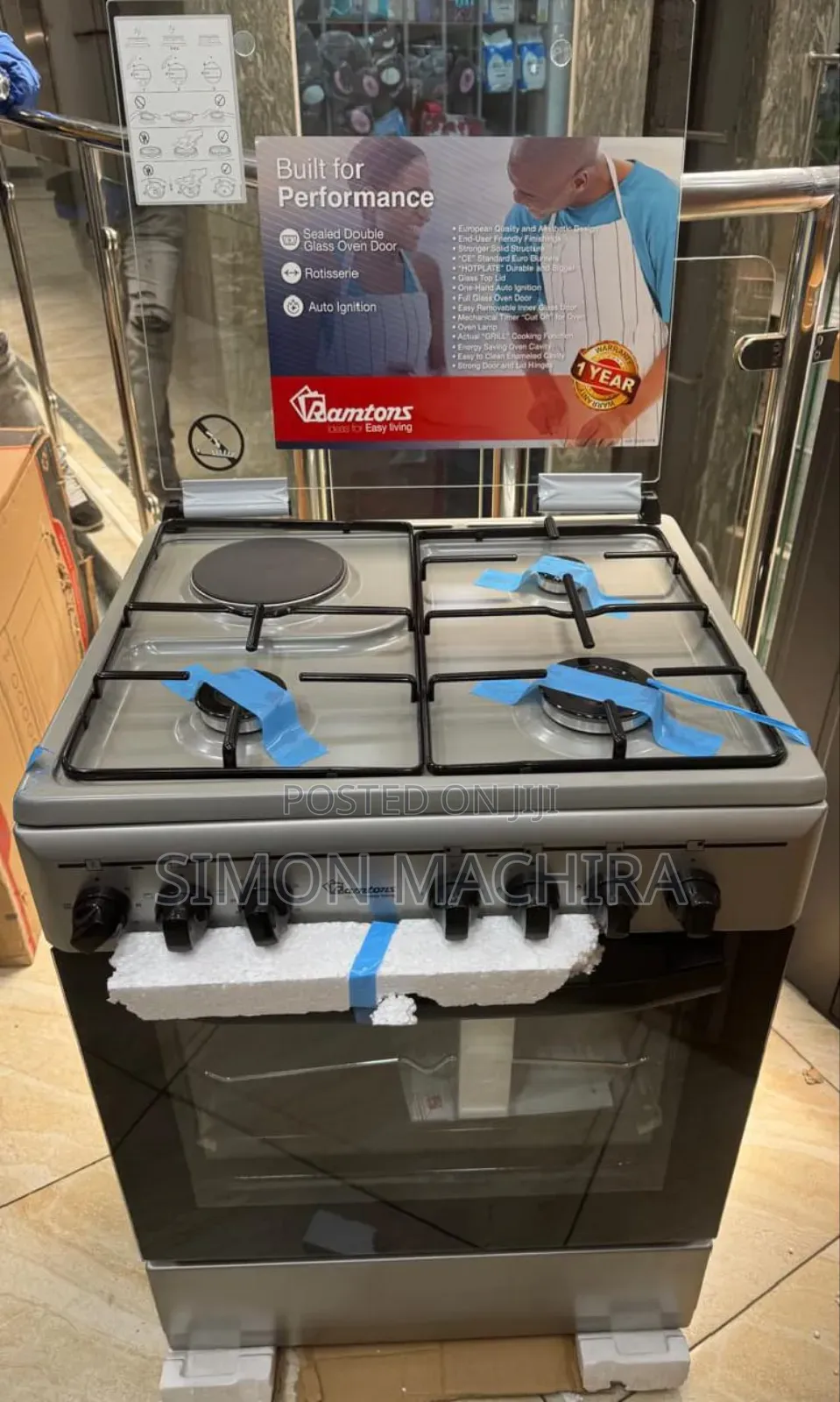 Ramtons 3g+1e 60x55 Silver Cooker