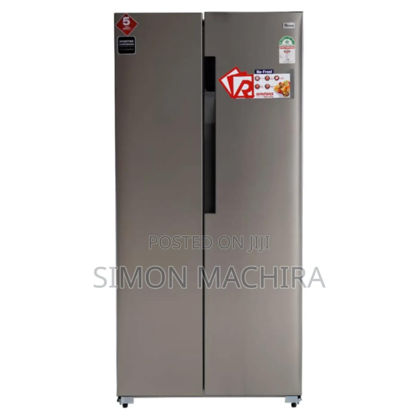 Ramtons Rf/319- 430 Litres Side by Side Led No Frost Fridge