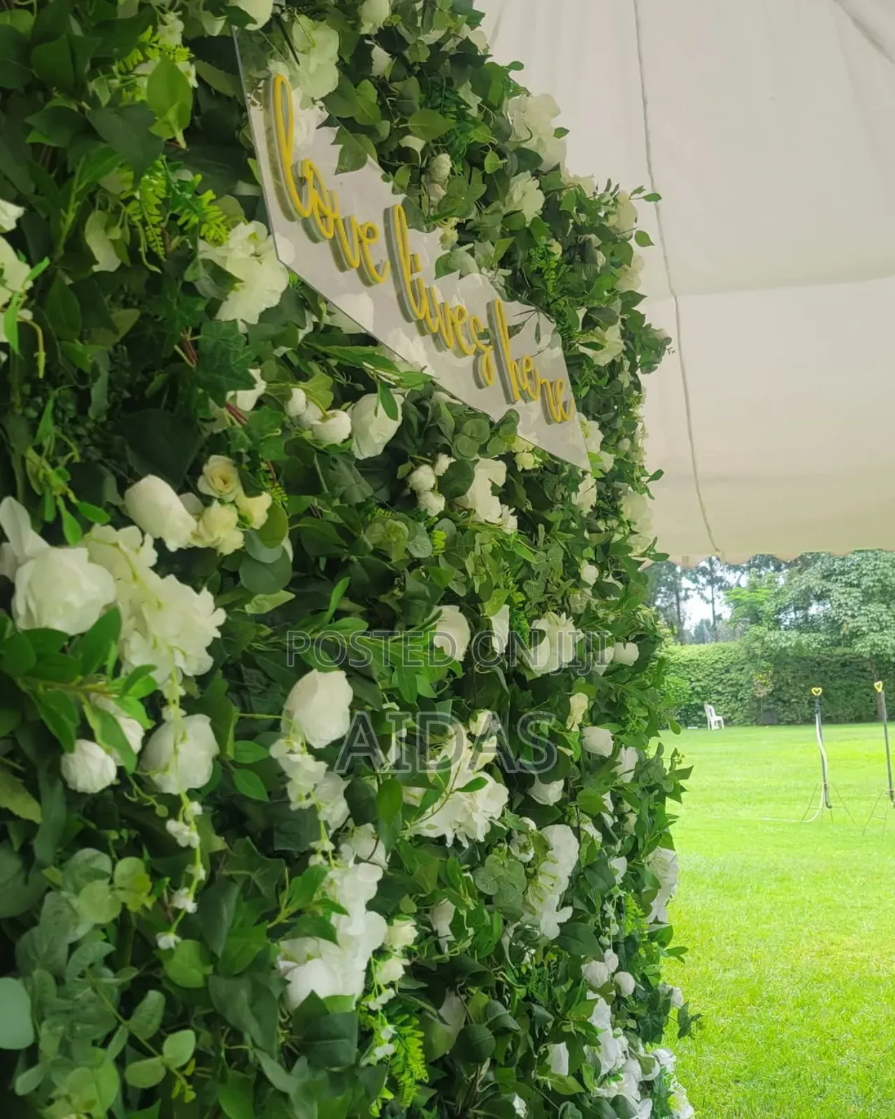 Lush Green Flower Wall Backdrop for Hire