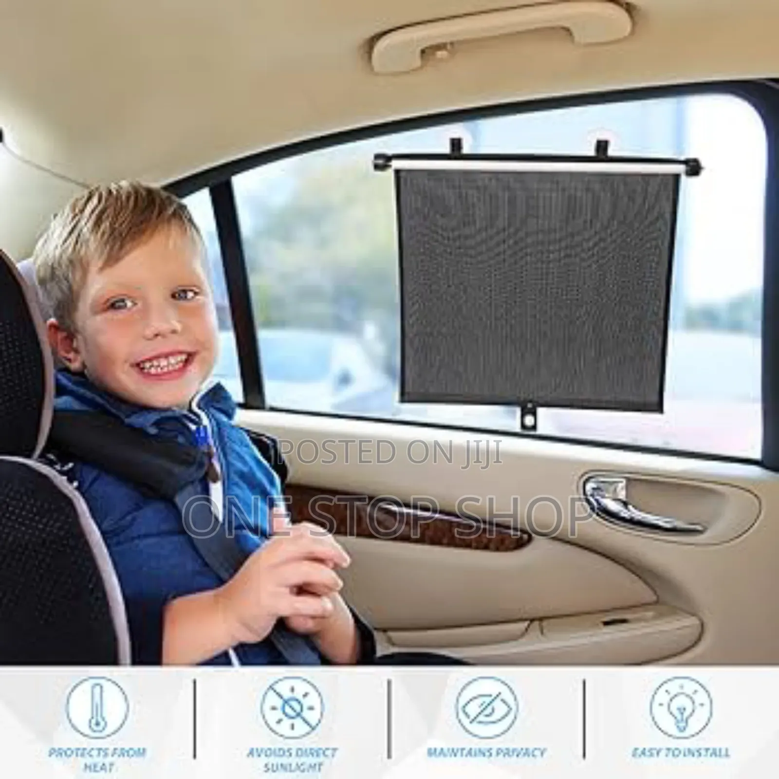Roller Sunshade Deluxe Set 2black Retractable Windo Sunshade