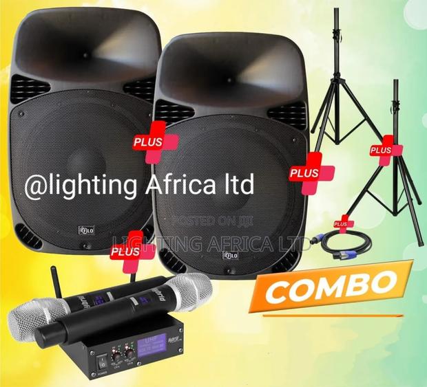 Portable (2)15" Plastic Midrange Speaker's +Dual Wireless Microphone - main view