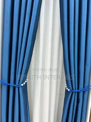 Heavy Blue Curtains