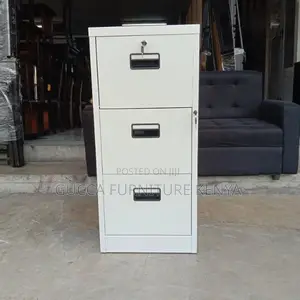 Cabinets:Metallic 3-Drawer Storage Unit for Office Documents