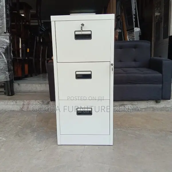 Cabinets:Metallic 3-Drawer Storage Unit for Office Documents