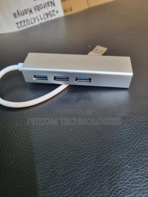 Usb Hub With Ethernet Adapter 3 Ports - thumbnail 2