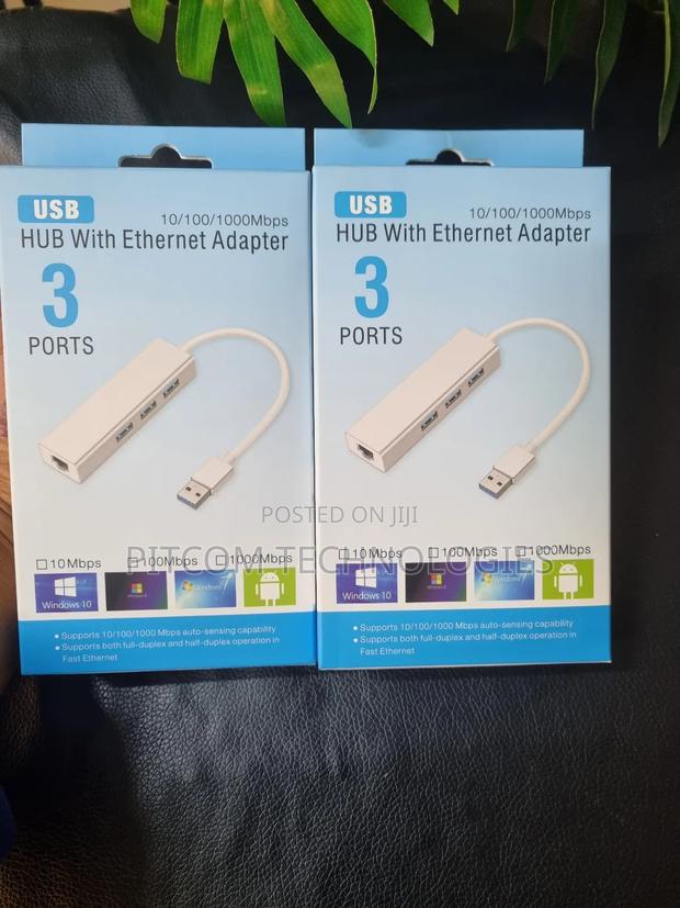 Usb Hub With Ethernet Adapter 3 Ports - thumbnail 6