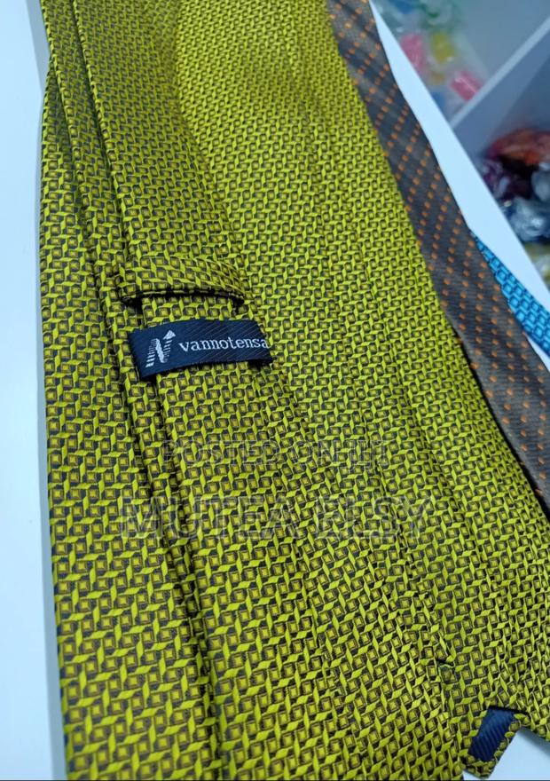 Lime Green Geometric Executive Single Ties - thumbnail 3